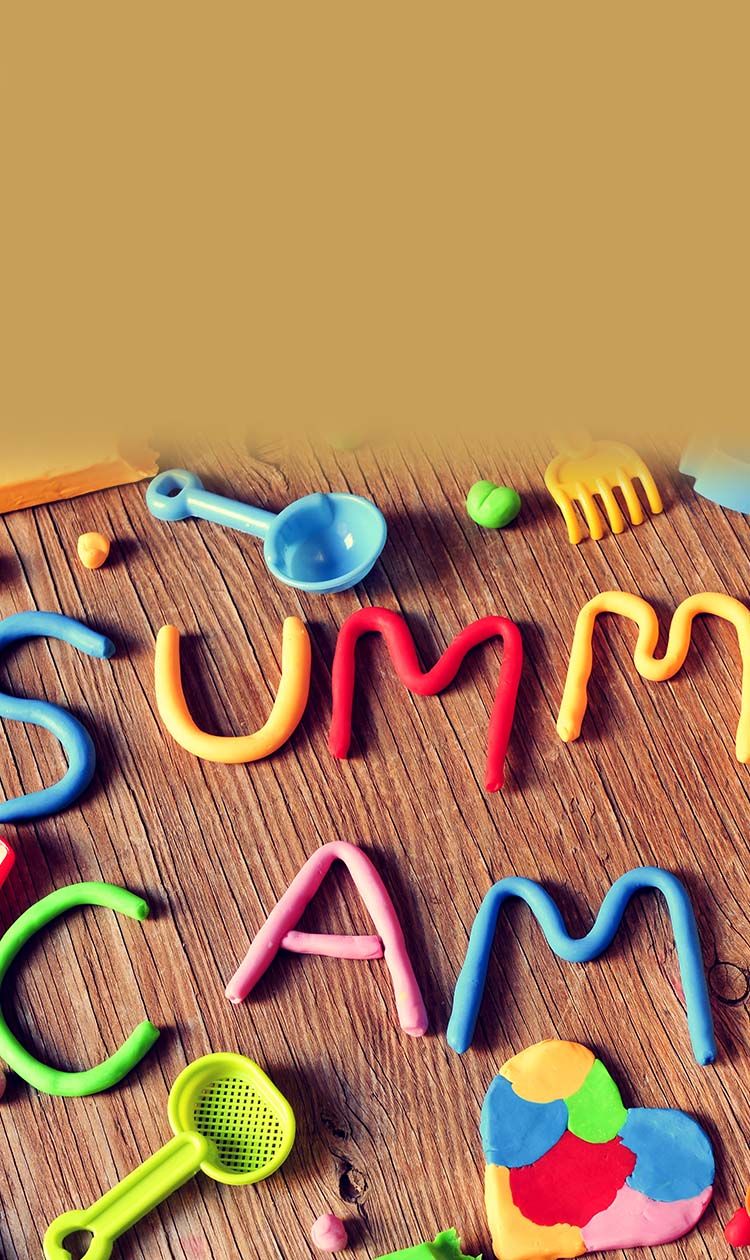 Summer camp written in colored play doh